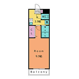 A・City今本町3 1Kの間取図画像