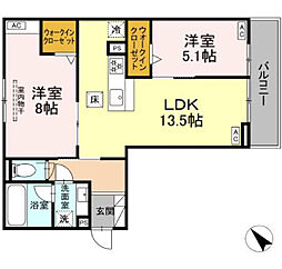 D-avance今本町B 2LDKの間取図画像