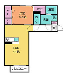ティアレ 1LDKの間取図画像