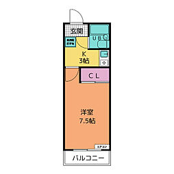ニュー昭和 1Kの間取図画像