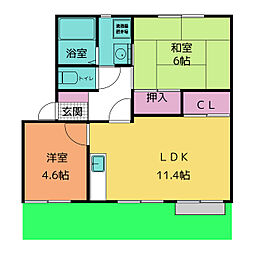 アペックスB 2LDKの間取図画像