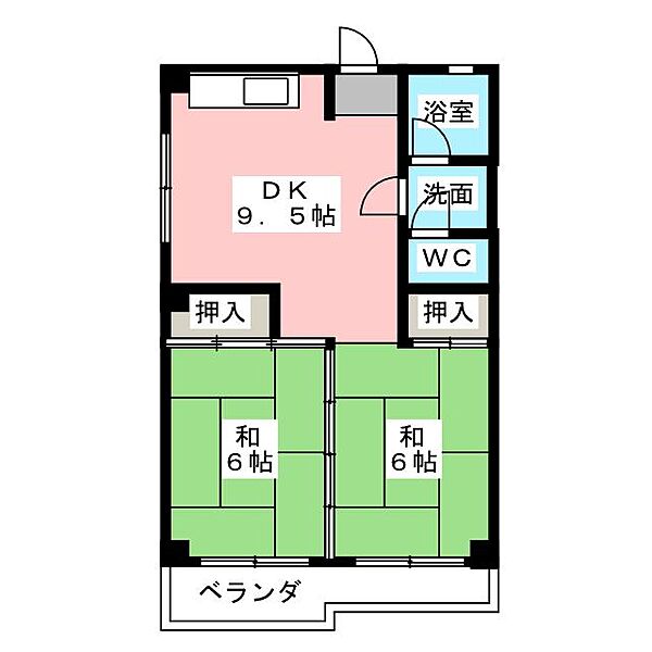 ヴィラコスモス稲沢 ｜愛知県稲沢市小沢３丁目(賃貸マンション2DK・3階・47.52㎡)の写真 その2