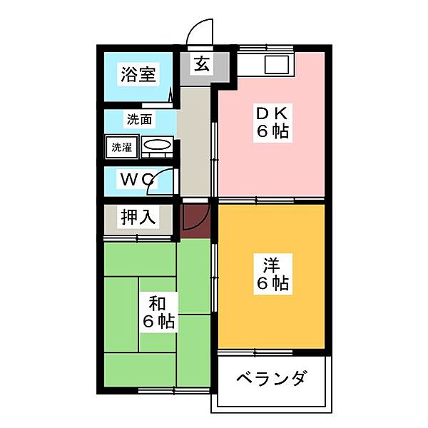 ガーデンハウスII ｜愛知県稲沢市稲葉３丁目(賃貸アパート2DK・2階・44.71㎡)の写真 その2