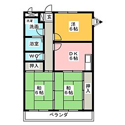 メゾンコスモ 3DKの間取図画像