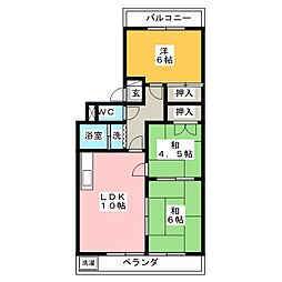コーポ舘 3LDKの間取図画像