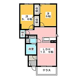 メゾンサクラ 2LDKの間取図画像