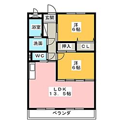ラヴィアン新川 2LDKの間取図画像