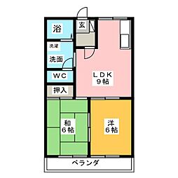 サン・ハウス 2LDKの間取図画像