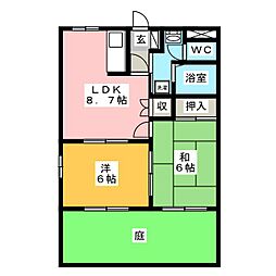 シャトーサンタ 2DKの間取図画像