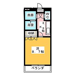 スクエア105 1Kの間取図画像
