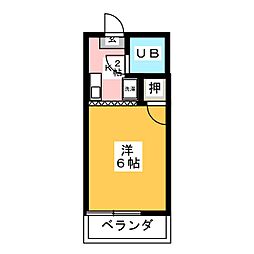 グリーンハイムT ワンルームの間取図画像