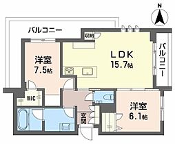 シャーメゾン国府宮駅前 2LDKの間取図画像