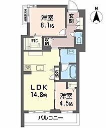 シャーメゾン国府宮駅前 2LDKの間取図画像
