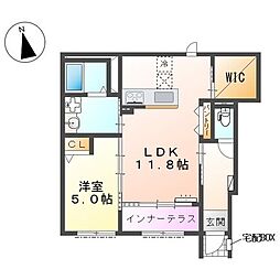 ボナール 1LDKの間取図画像