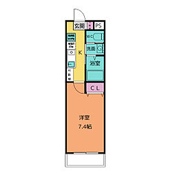 A・City清須桃栄 1Kの間取図画像