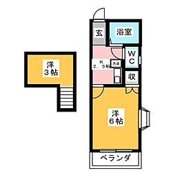 エピキュリアン須ケ口 1Kの間取図画像