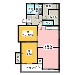 ハイツ森鷹 2SLDKの間取図画像