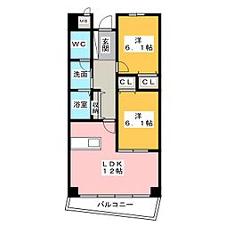 エムズハウス 2LDKの間取図画像