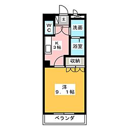 フォレスト・イン・貝塚 1Kの間取図画像