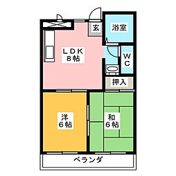 マンションメトロ 2LDKの間取図画像