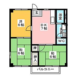 モラールB 3DKの間取図画像