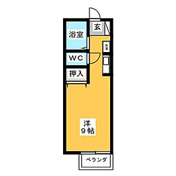 ホワイトメゾン高御堂 ワンルームの間取図画像
