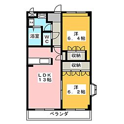 アリスハウス 2LDKの間取図画像
