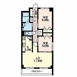 ルミエール 2LDKの間取図画像
