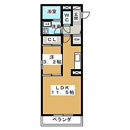メゾンエスターブレ 1LDKの間取図画像