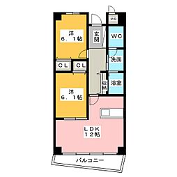エムズハウス 2LDKの間取図画像
