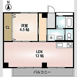 大津ビル 1LDKの間取図画像