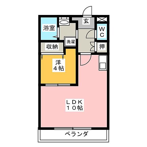 コーポグリーンベール ｜愛知県小牧市大字北外山(賃貸マンション1LDK・2階・34.78㎡)の写真 その2