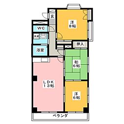 マンションメリー 3LDKの間取図画像