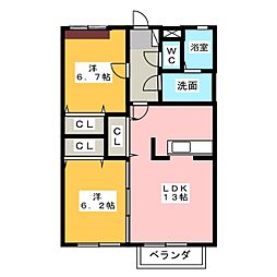 サンモールmama 2LDKの間取図画像