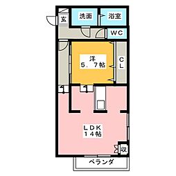 ベリアスゼロ 1LDKの間取図画像