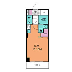 プレミアムキャッスル小牧中央 ワンルームの間取図画像