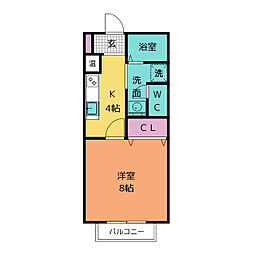 サン・フレンズ村中1 1Kの間取図画像
