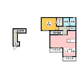レジデンス陽 1LDKの間取図画像