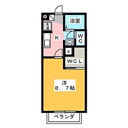 サン・friendsたがた3 1Kの間取図画像