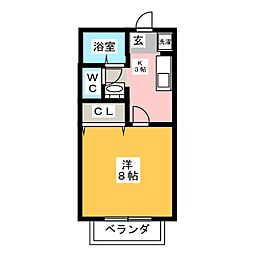 サン・フレンズ惣堀 1Kの間取図画像