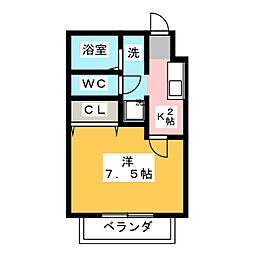 サン・フレンズ片山 1Kの間取図画像