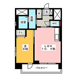セジュール小牧 1LDKの間取図画像