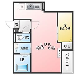 Jack kamishigeharaI 1LDKの間取図画像