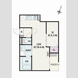 Jack kamishigeharaI 1LDKの間取図画像