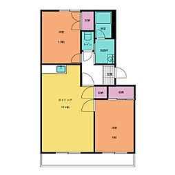 エクセルサンパレス 2LDKの間取図画像