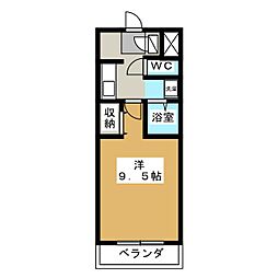 A・City牛田 1Kの間取図画像