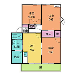 ロレンプレースB 3DKの間取図画像