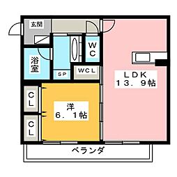 S.H.I 1LDKの間取図画像