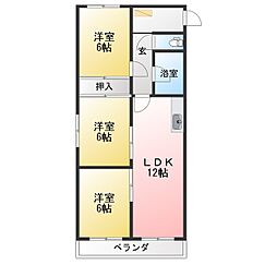 ニュータウン天白 3DKの間取図画像