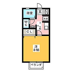 ステラN 1Kの間取図画像